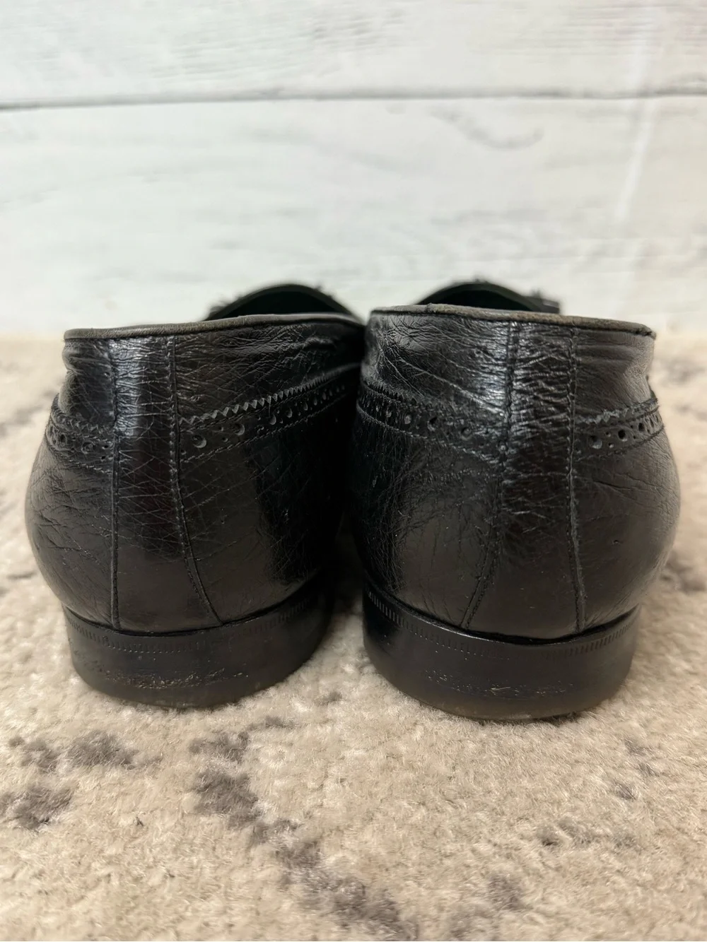 Vintage Ostrich Leather Mens Gucci Tassel Loafers